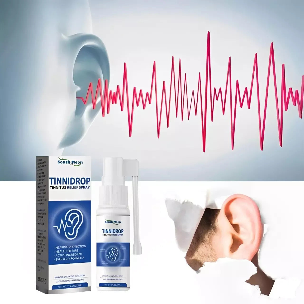 Kit 5 Tinnidrop - Lavagem e Solução de Zumbido Nos Ouvidos