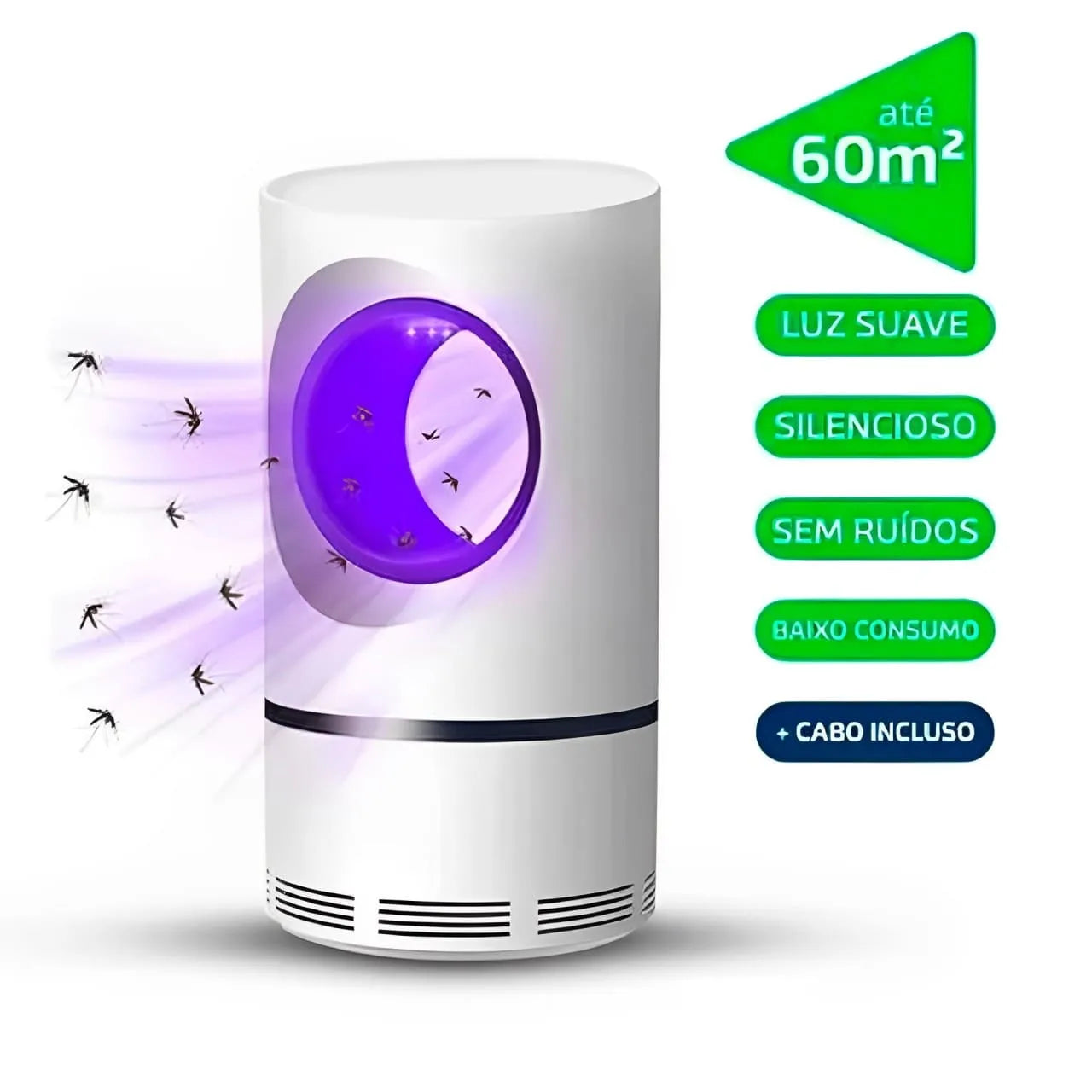 Kit 4 Armadilha Para Pernilongo Silencioso com Lâmpada de LED