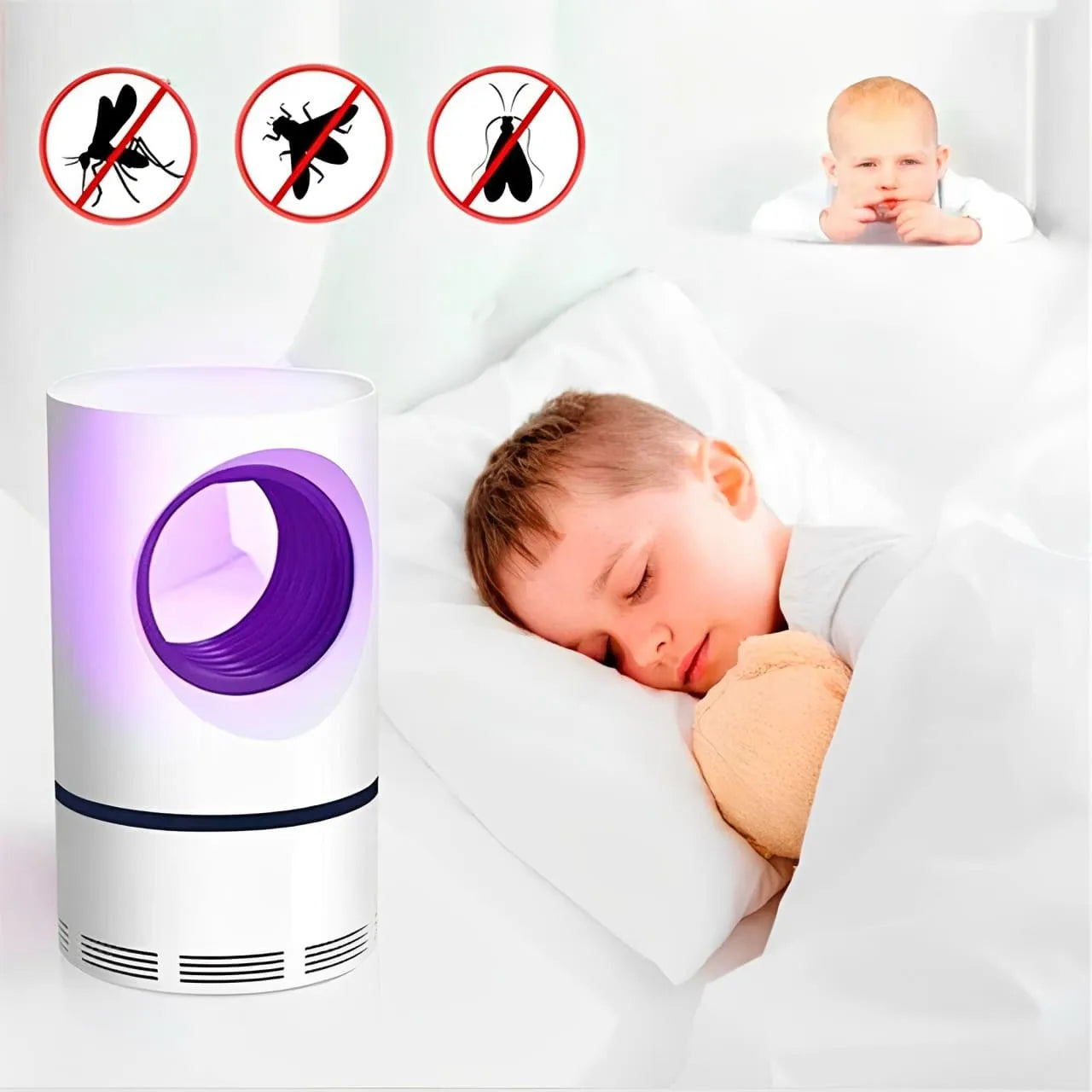 Kit 4 Armadilha Para Pernilongo Silencioso com Lâmpada de LED